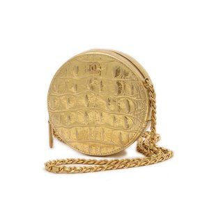 Chanel Coco Mark Round Chain Shoulder Bag Gold Hardware BP